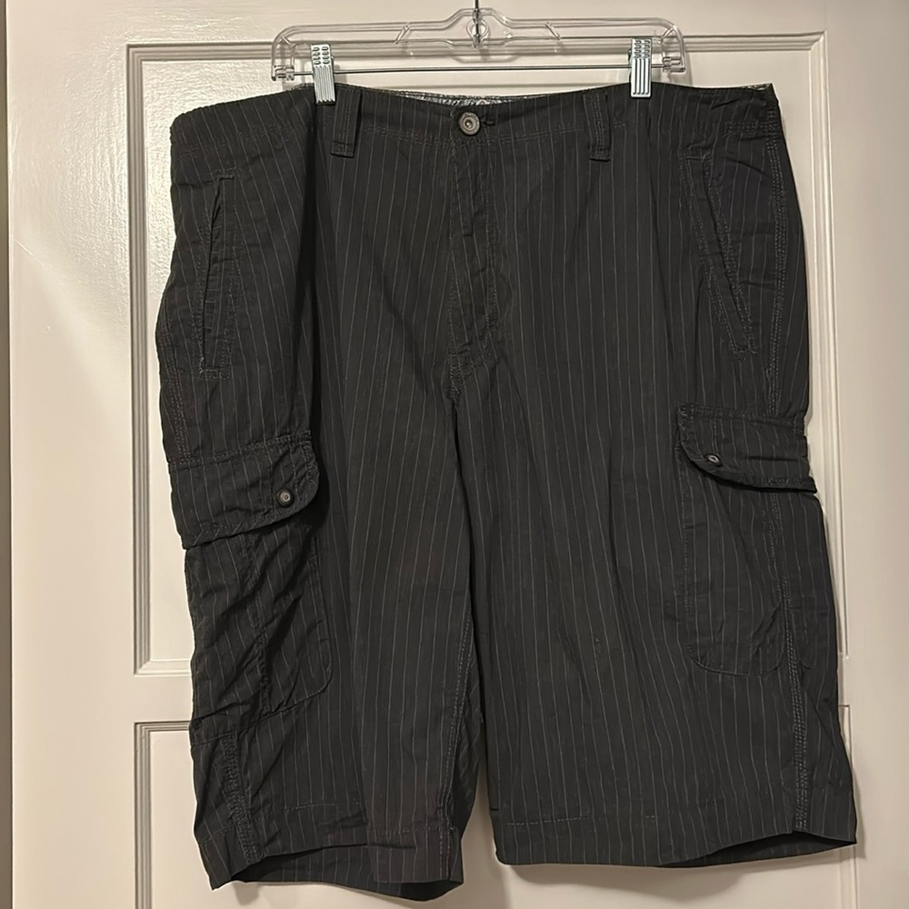 International Concepts Long Greg Striped Shorts.
